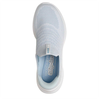 Light Blue - Pack Shot - Skechers Womens-Ladies Ultra Flex Flat Trainers