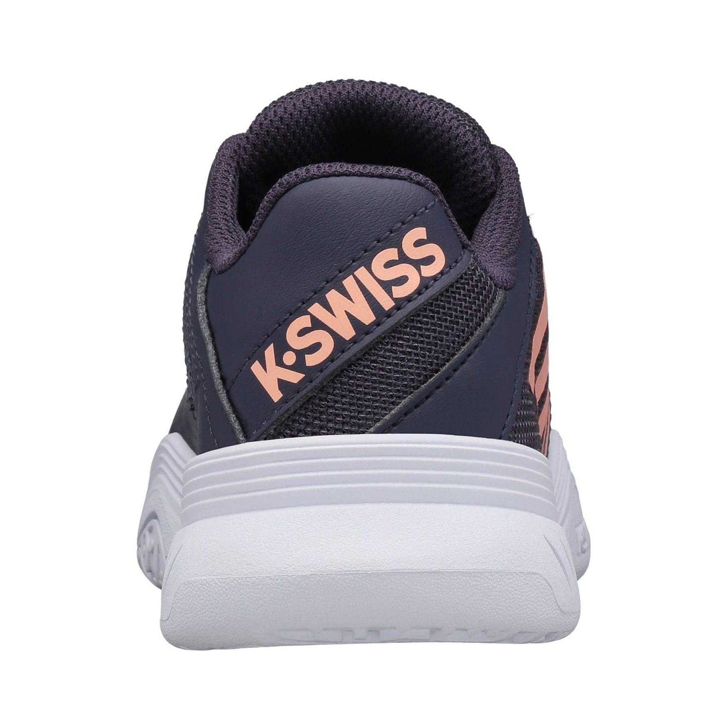 Frost Gray-Peach - Back - K-Swiss Womens-Ladies Court Express Omni Leather Tennis Shoes