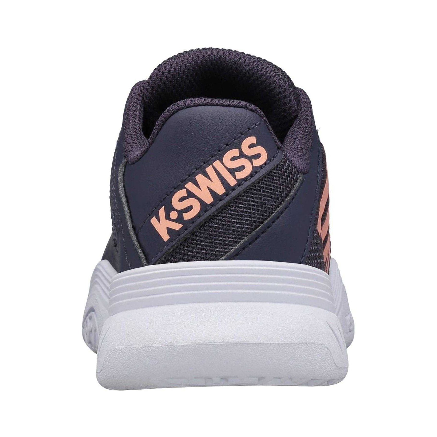 Frost Gray-Peach - Back - K-Swiss Womens-Ladies Court Express Omni Leather Tennis Shoes