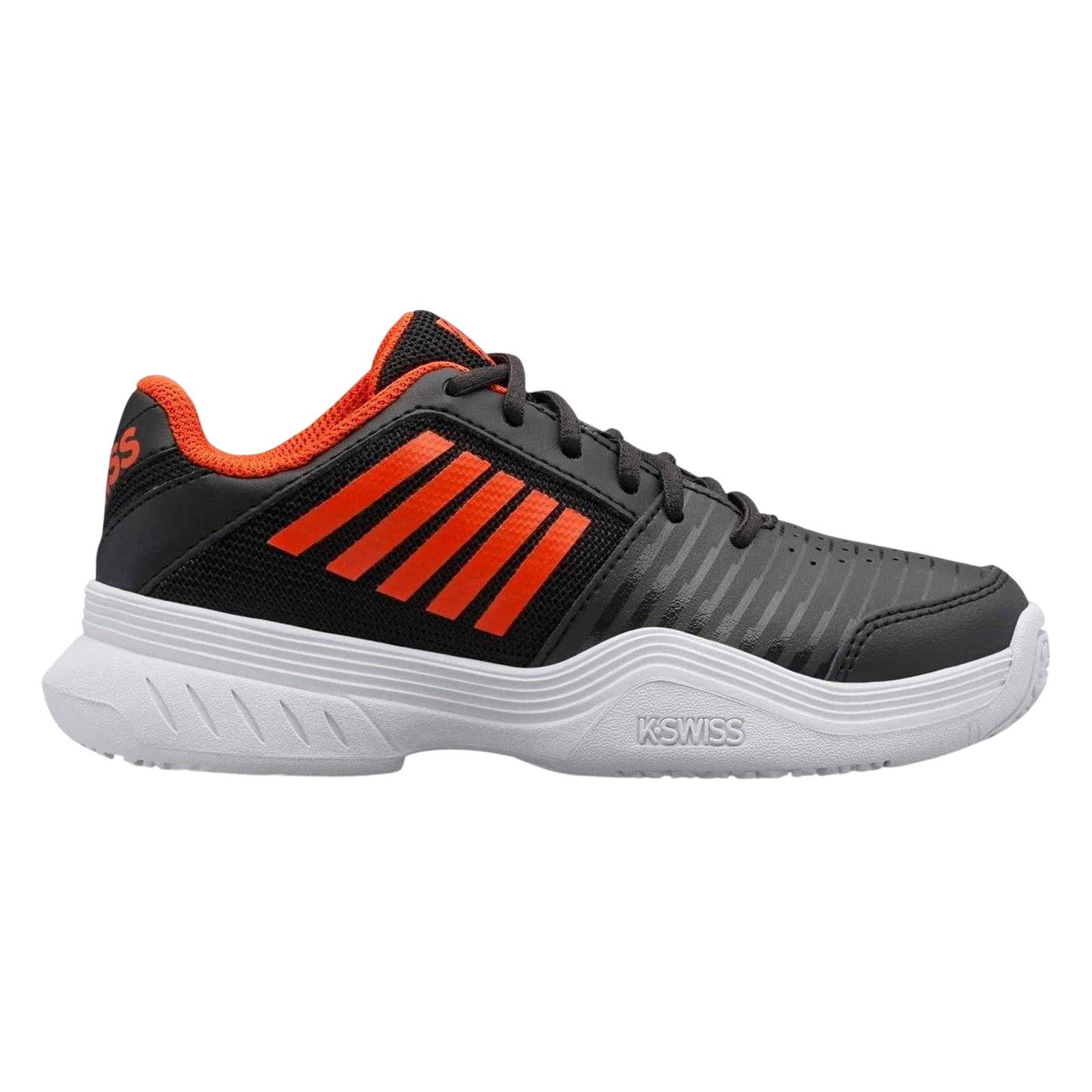 Black-Orange - Front - K-Swiss Womens-Ladies Court Express Omni Leather Tennis Shoes