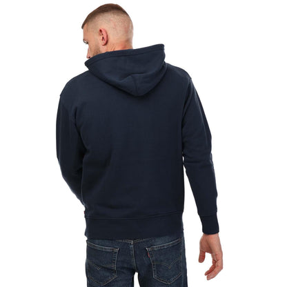 Dark Blue - Back - Levis Mens Graphic Relaxed Fit Hoodie