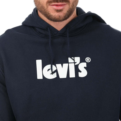 Dark Blue - Side - Levis Mens Graphic Relaxed Fit Hoodie