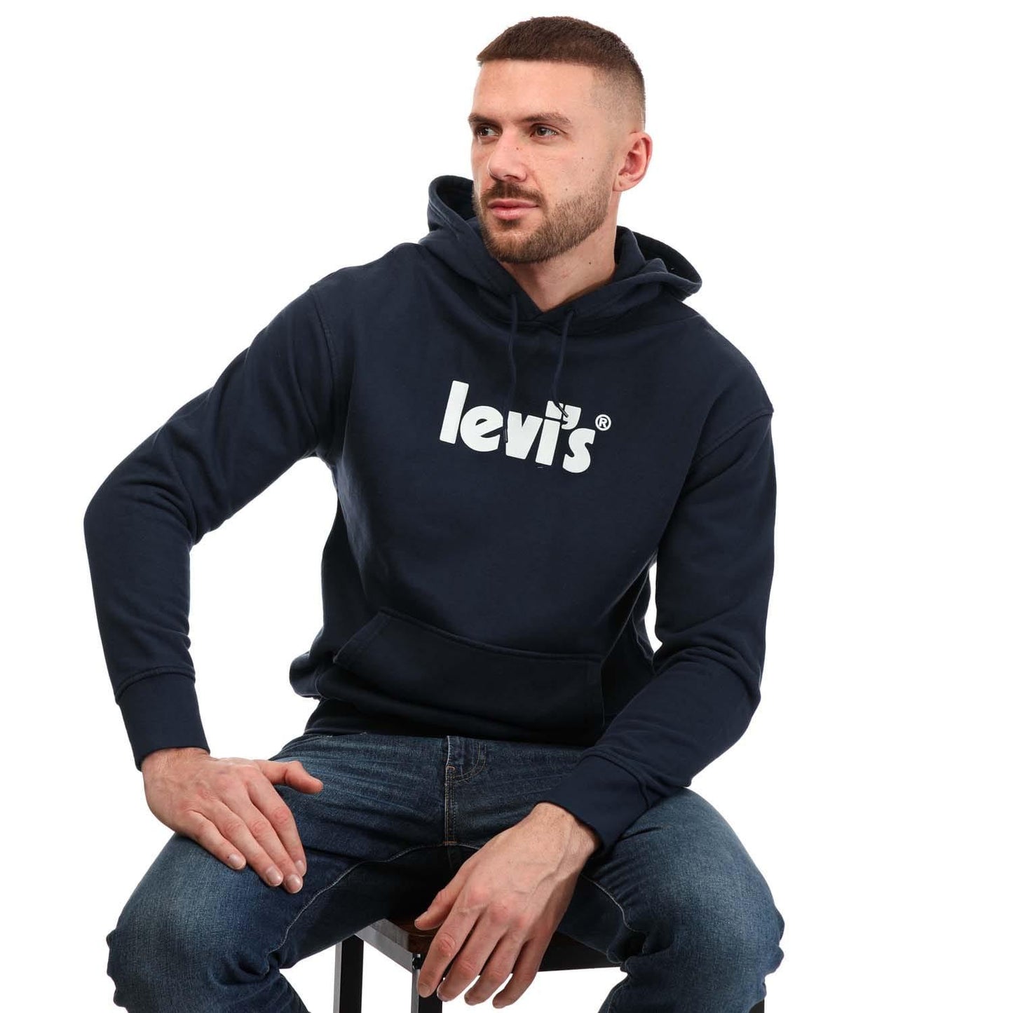 Dark Blue - Lifestyle - Levis Mens Graphic Relaxed Fit Hoodie