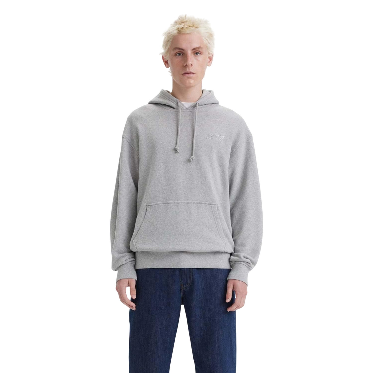 Grey Marl - Side - Levis Mens Graphic Relaxed Fit Hoodie