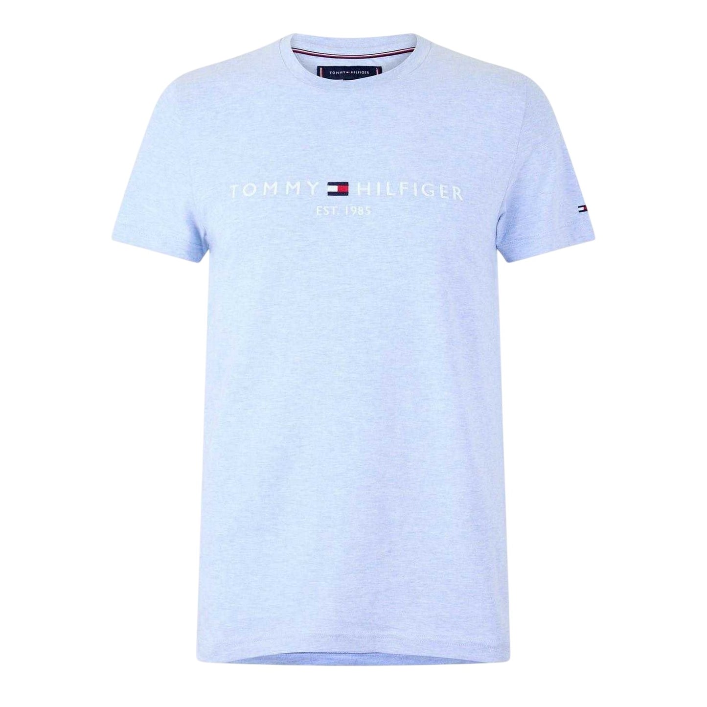 Heather Blue - Front - Tommy Hilfiger Womens-Ladies Chest Logo Crew Neck T-Shirt