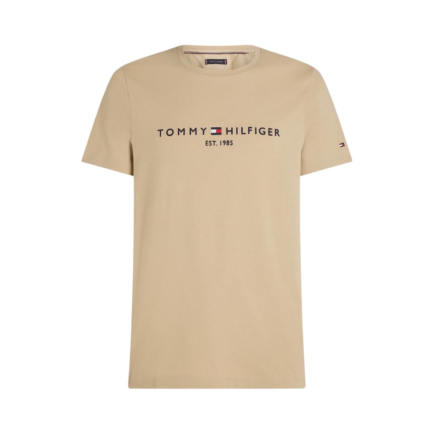 Sandalwood - Front - Tommy Hilfiger Womens-Ladies Chest Logo Crew Neck T-Shirt