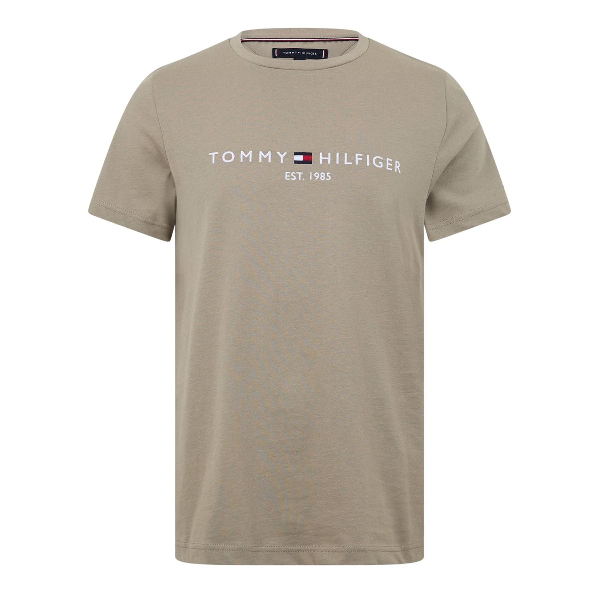 Stone - Front - Tommy Hilfiger Womens-Ladies Chest Logo Crew Neck T-Shirt