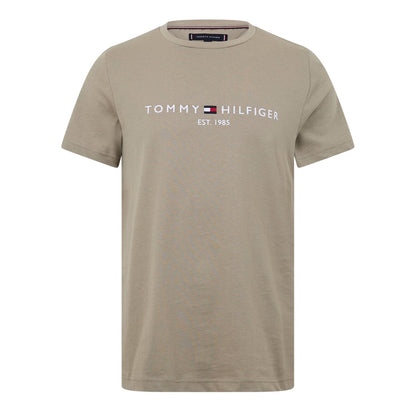 Stone - Front - Tommy Hilfiger Womens-Ladies Chest Logo Crew Neck T-Shirt