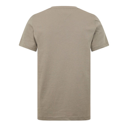 Stone - Back - Tommy Hilfiger Womens-Ladies Chest Logo Crew Neck T-Shirt