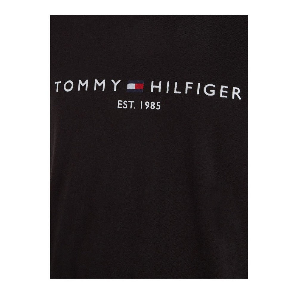 Black - Side - Tommy Hilfiger Womens-Ladies Chest Logo Crew Neck T-Shirt