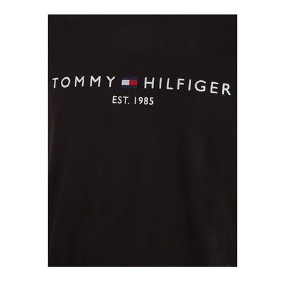 Black - Side - Tommy Hilfiger Womens-Ladies Chest Logo Crew Neck T-Shirt