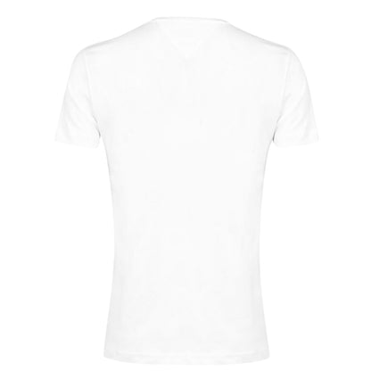White - Back - Tommy Hilfiger Womens-Ladies Chest Logo Crew Neck T-Shirt