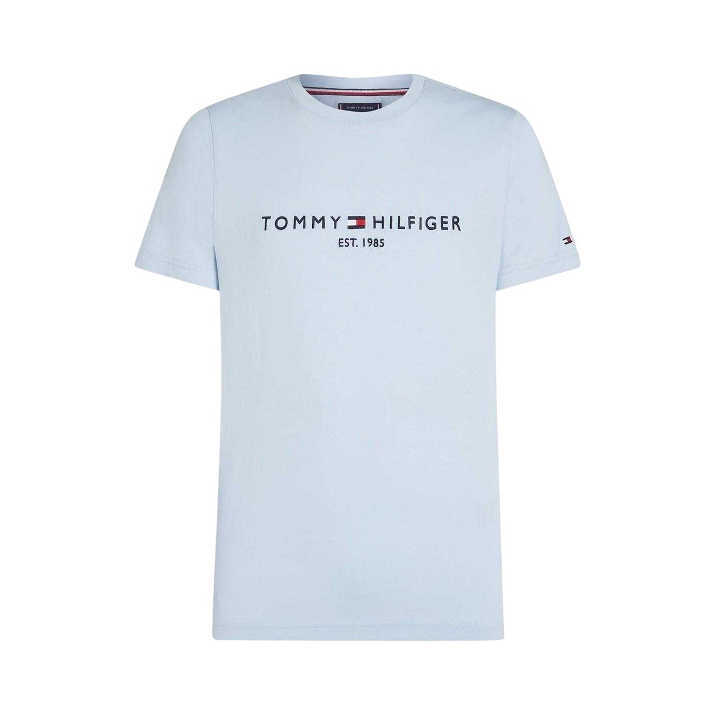 Breezy Blue - Front - Tommy Hilfiger Womens-Ladies Chest Logo Crew Neck T-Shirt