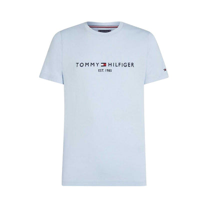 Breezy Blue - Front - Tommy Hilfiger Womens-Ladies Chest Logo Crew Neck T-Shirt