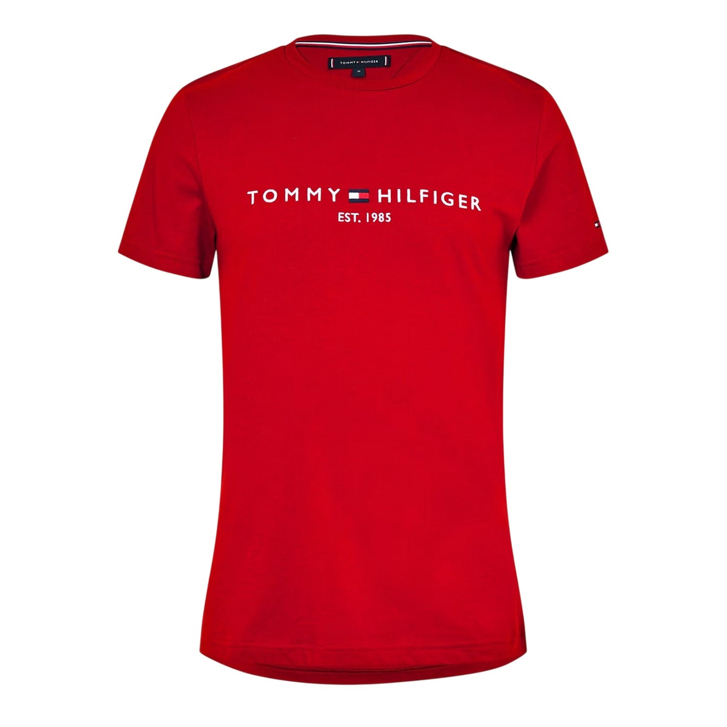 Fierce Red - Front - Tommy Hilfiger Womens-Ladies Chest Logo Crew Neck T-Shirt
