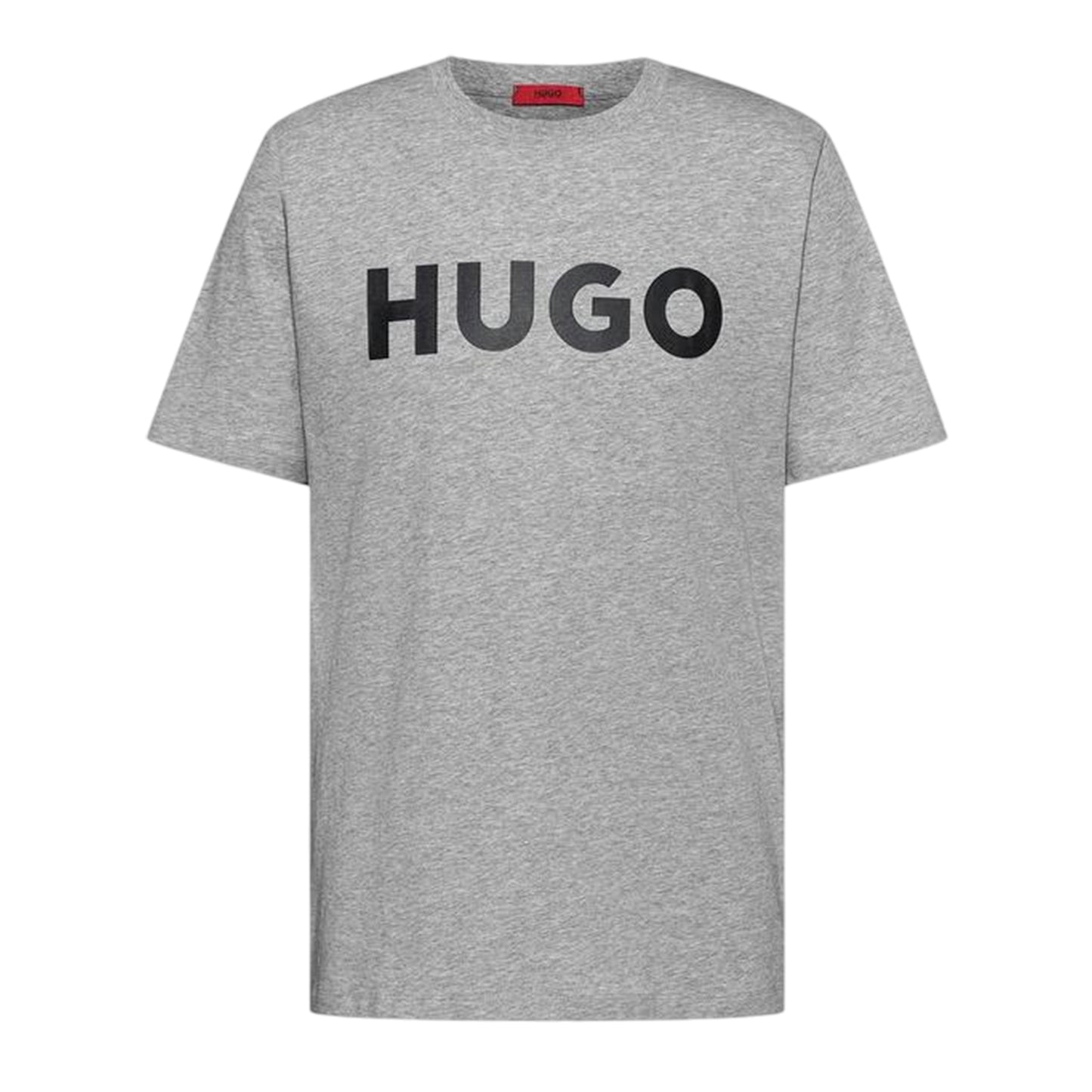 Grey-Black - Front - Hugo Mens Dulivio Contrast Logo T-Shirt