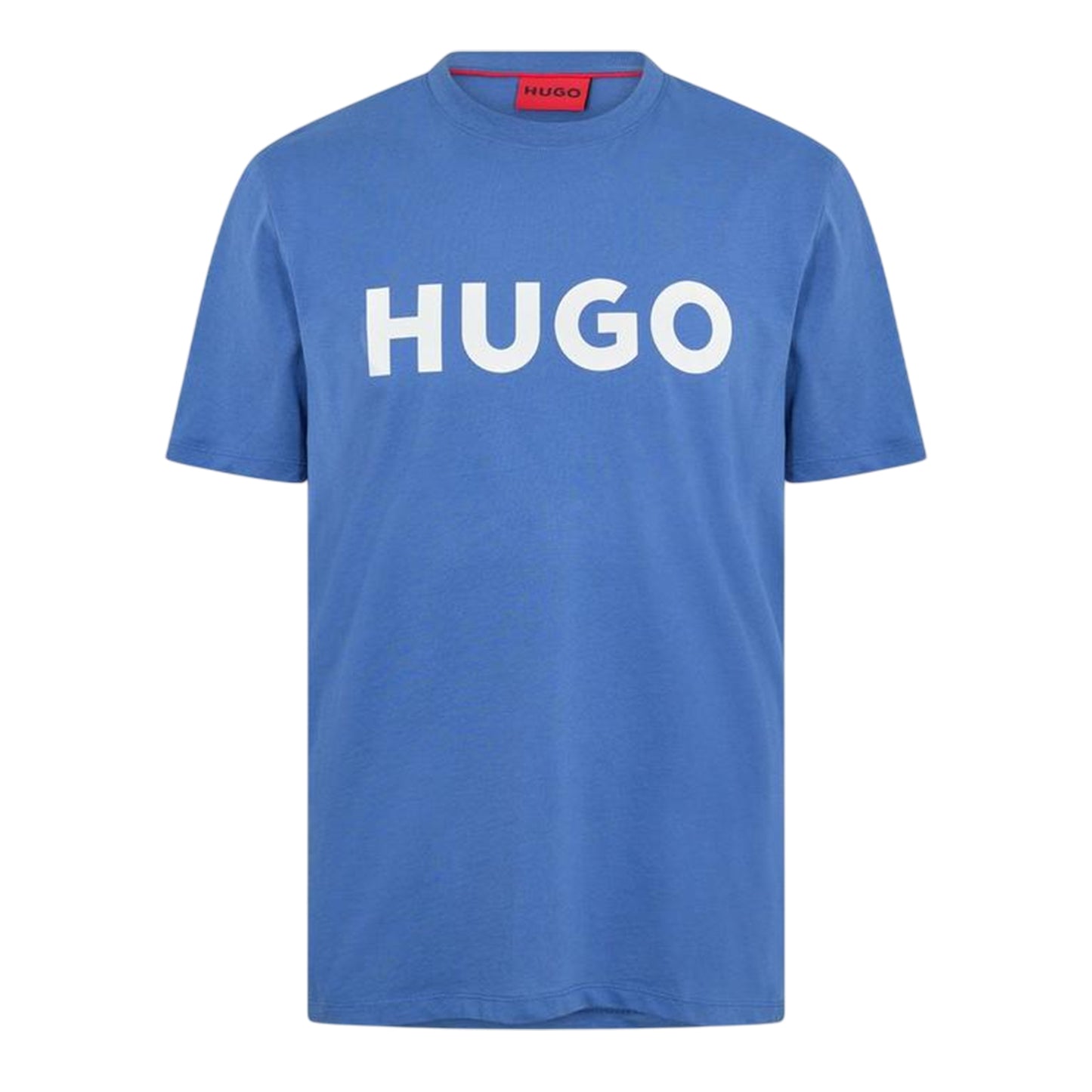 Medium Blue - Front - Hugo Mens Dulivio Contrast Logo T-Shirt