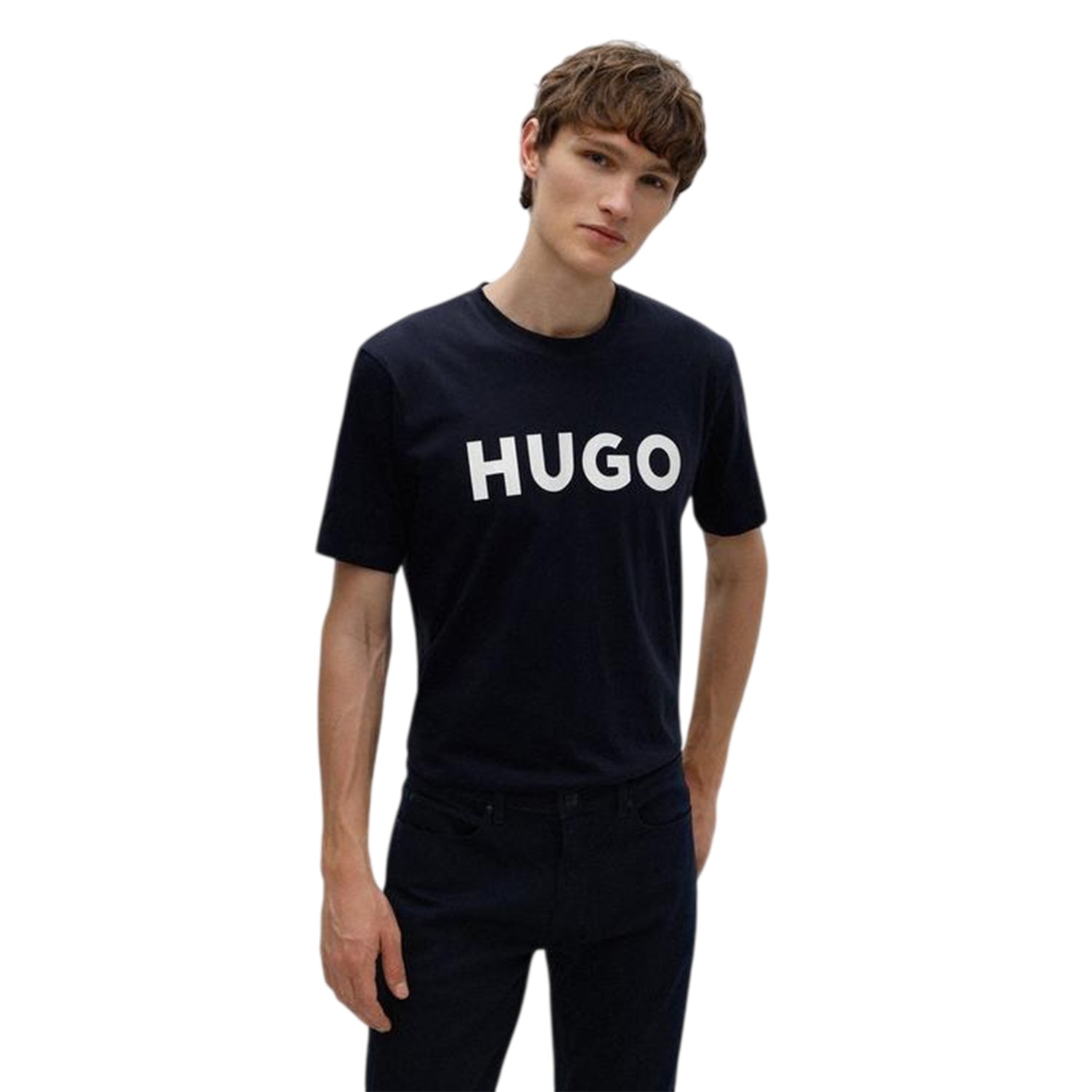 Black Iris Navy-White - Back - Hugo Mens Dulivio Contrast Logo T-Shirt