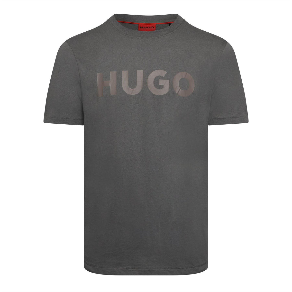 Dark Grey - Front - Hugo Mens Dulivio Contrast Logo T-Shirt