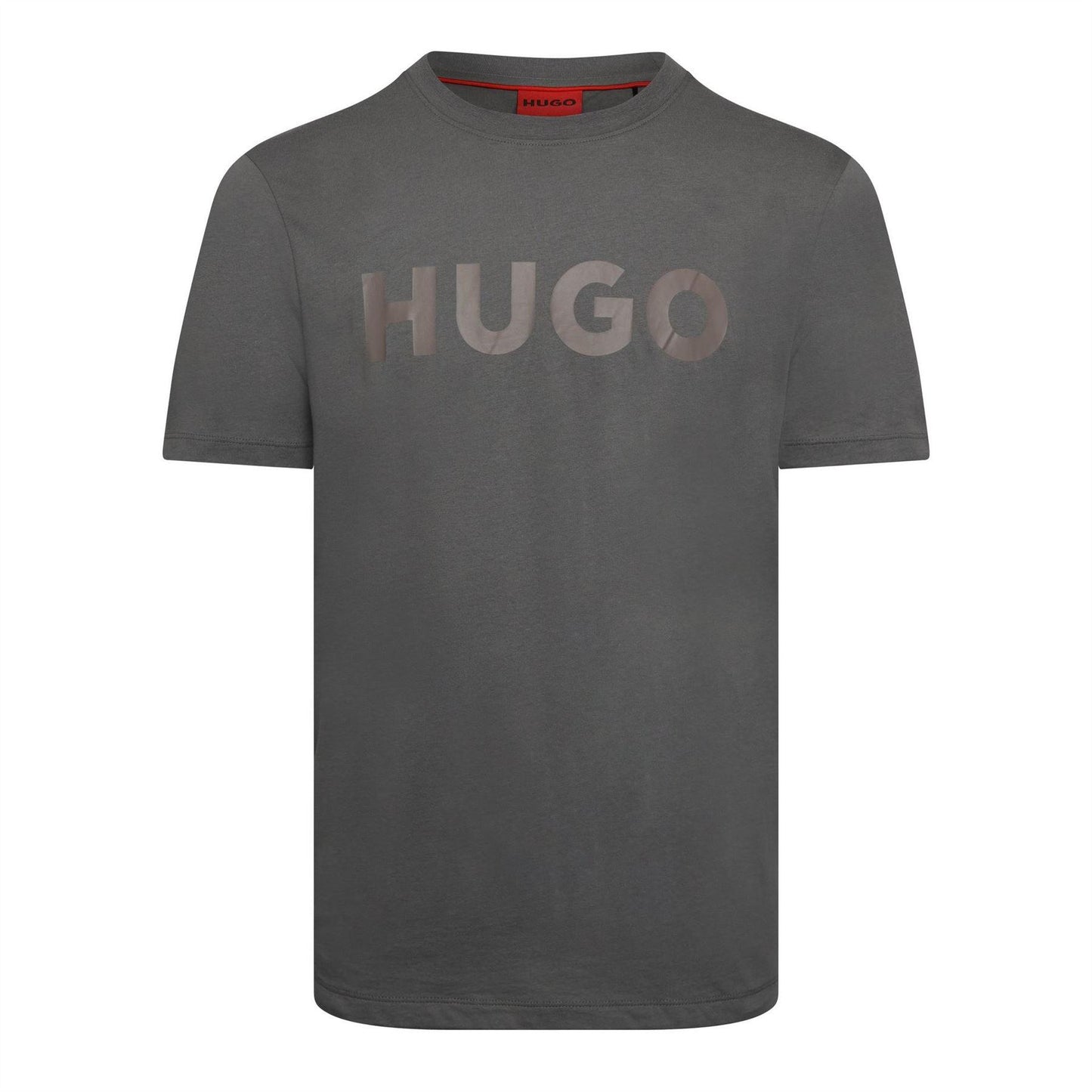 Dark Grey - Front - Hugo Mens Dulivio Contrast Logo T-Shirt