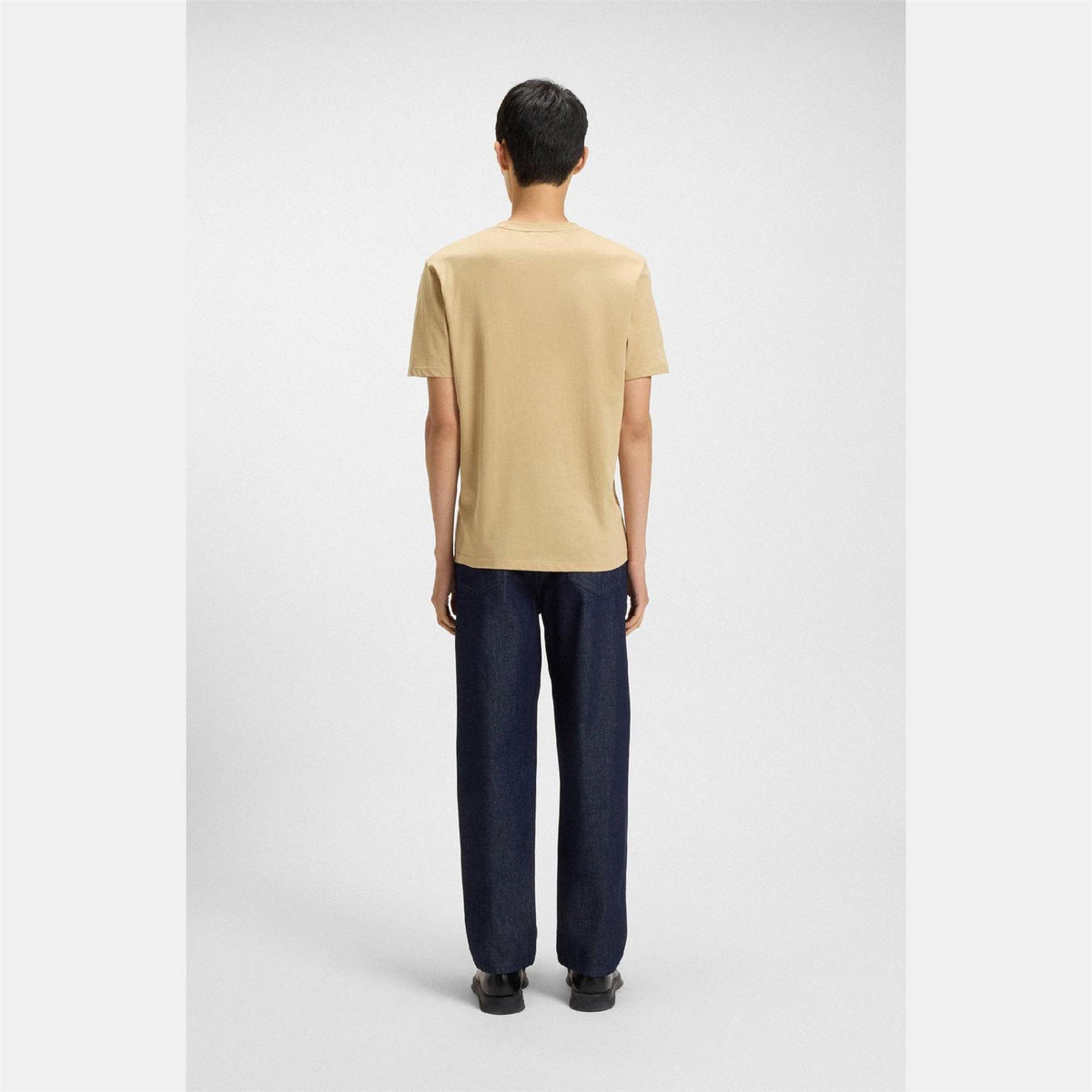 Medium Beige - Lifestyle - Hugo Mens Dulivio Contrast Logo T-Shirt