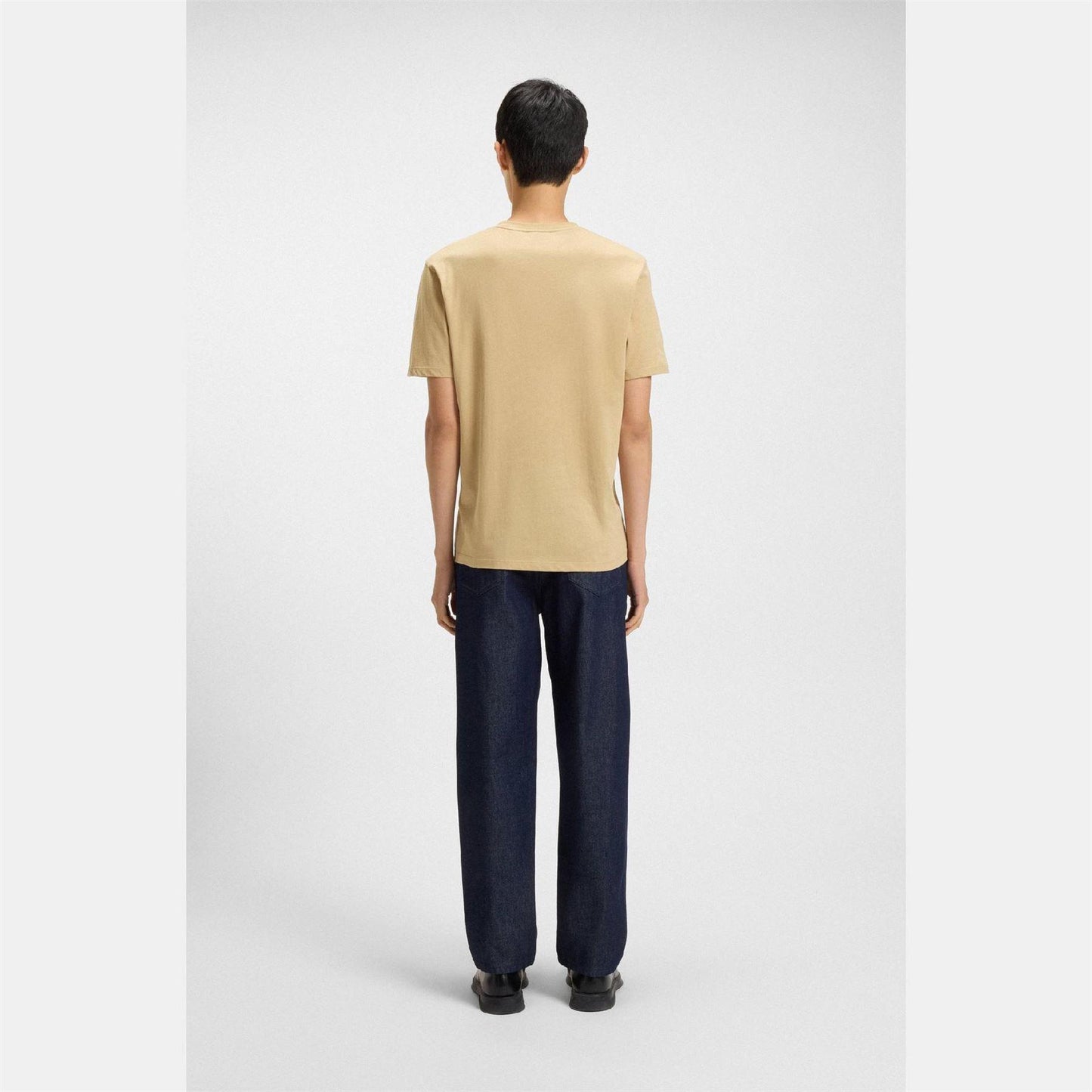 Medium Beige - Lifestyle - Hugo Mens Dulivio Contrast Logo T-Shirt
