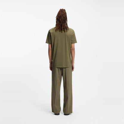 Khaki Green - Side - Hugo Mens Dulivio Contrast Logo T-Shirt