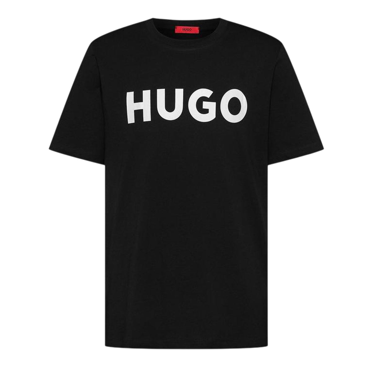 Black-White - Front - Hugo Mens Dulivio Contrast Logo T-Shirt