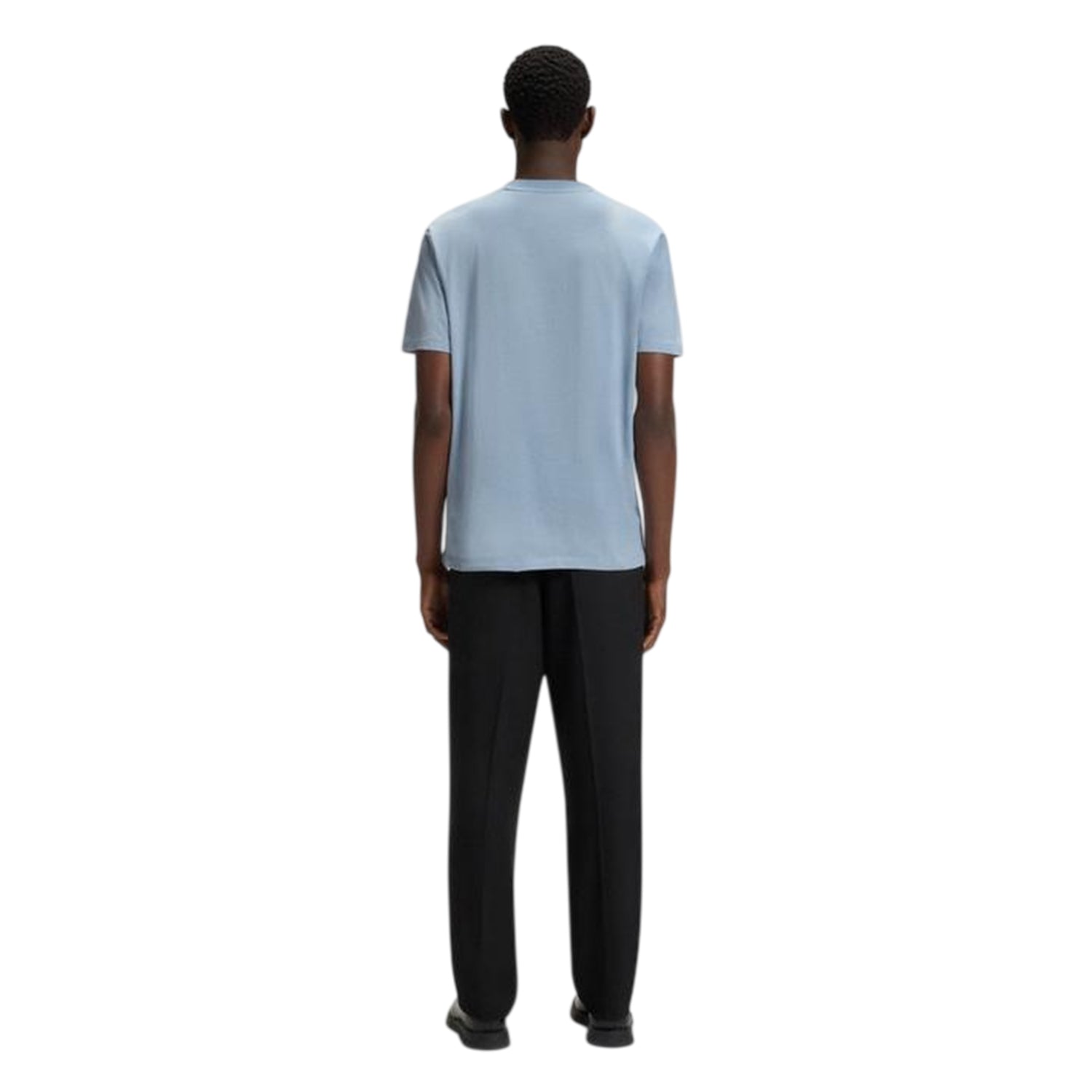 Blue - Back - Hugo Mens Dulivio Contrast Logo T-Shirt