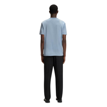 Blue - Back - Hugo Mens Dulivio Contrast Logo T-Shirt