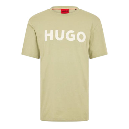 Green - Front - Hugo Mens Dulivio Contrast Logo T-Shirt