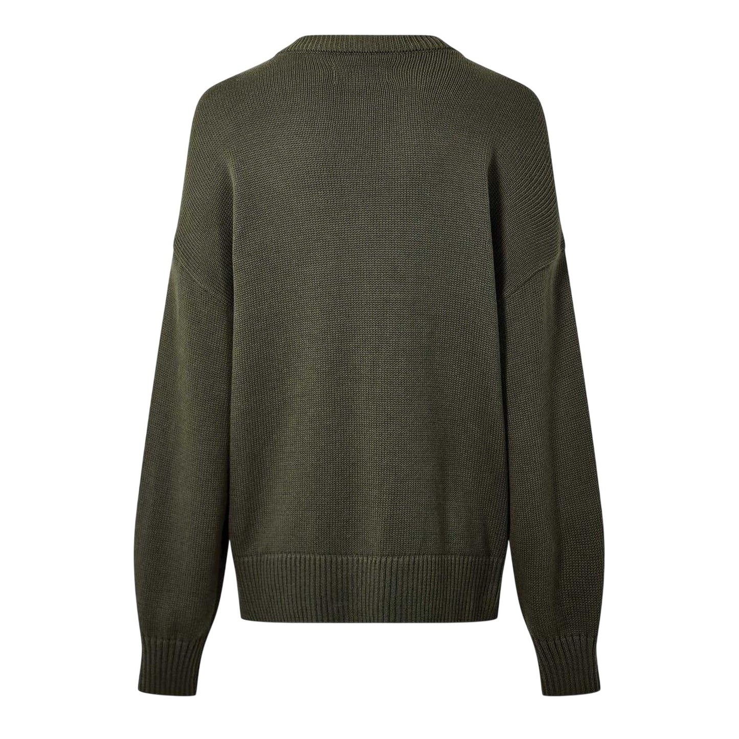 Dark Khaki - Back - Jack Wills Womens-Ladies Crew Neck Oversized Cardigan