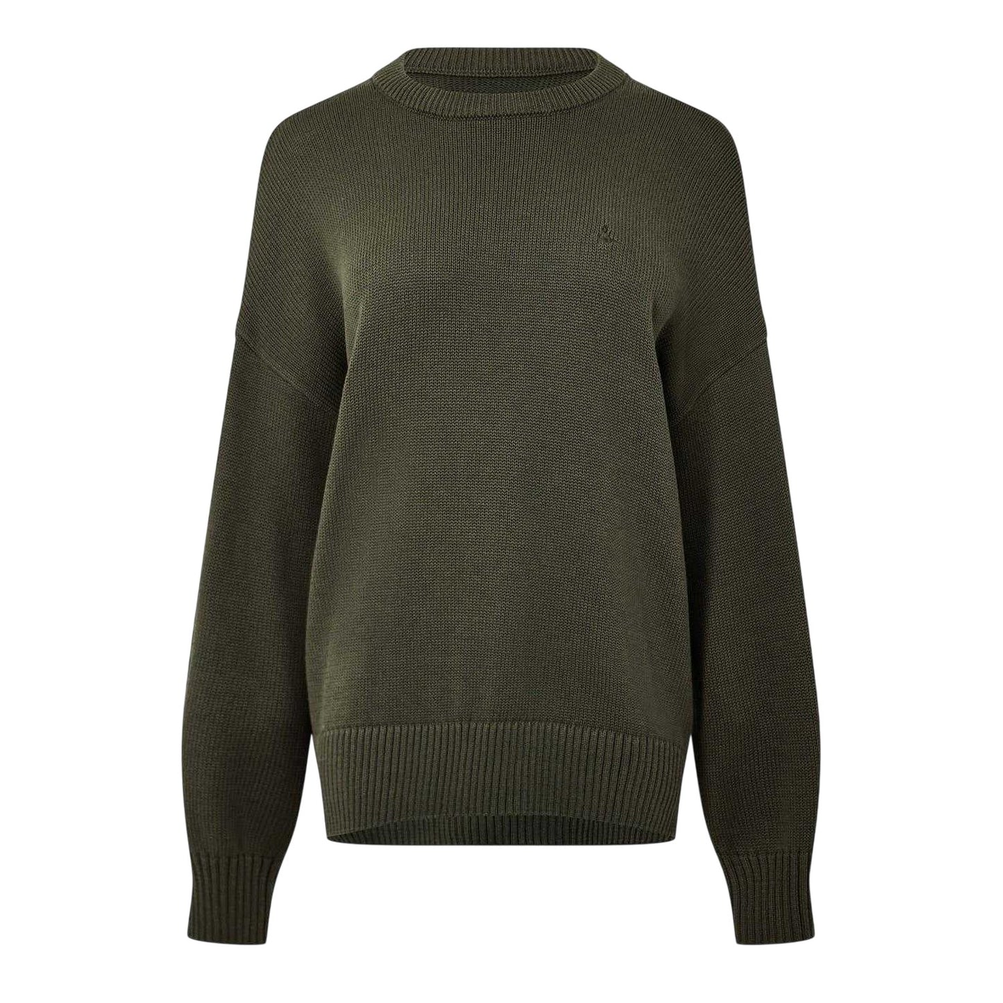 Dark Khaki - Front - Jack Wills Womens-Ladies Crew Neck Oversized Cardigan