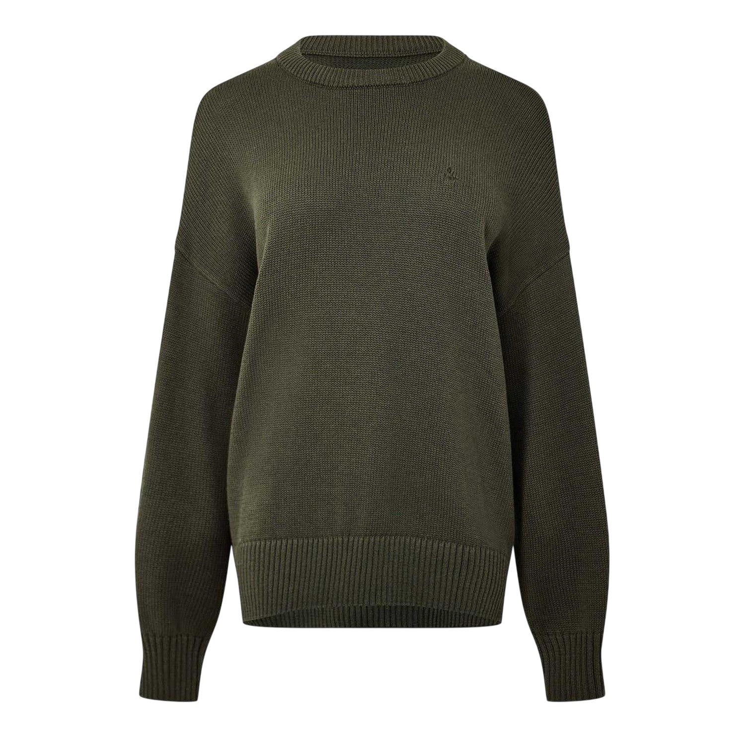 Dark Khaki - Front - Jack Wills Womens-Ladies Crew Neck Oversized Cardigan