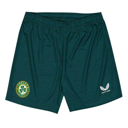 Green - Front - Castore Childrens-Kids Ireland Training Shorts