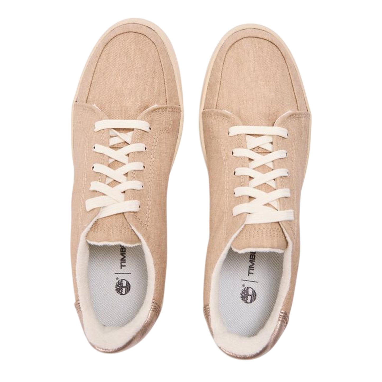 Light Beige - Side - Timberland Womens-Ladies Emerson Street Canvas Flat Shoes