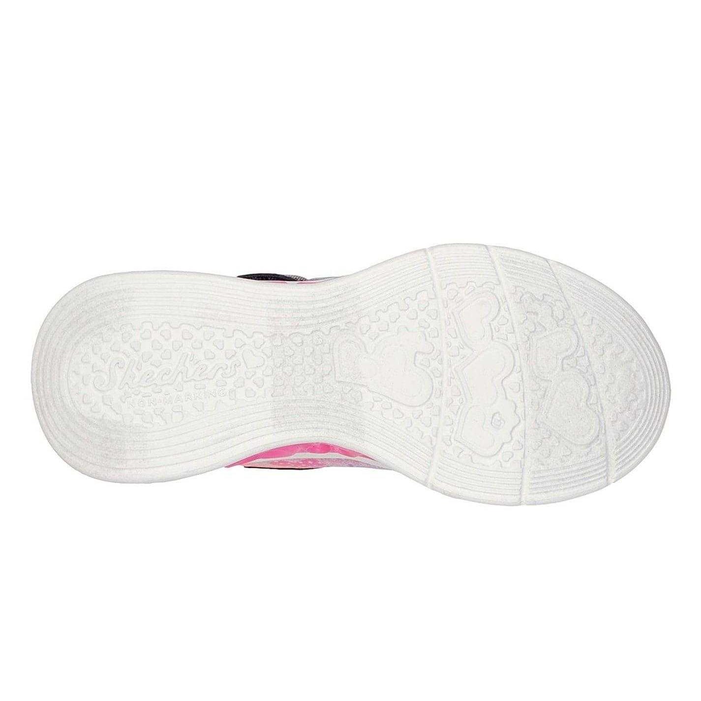 Pink-Navy - Lifestyle - Skechers Girls Flutter Heart Light Up Flat Trainers