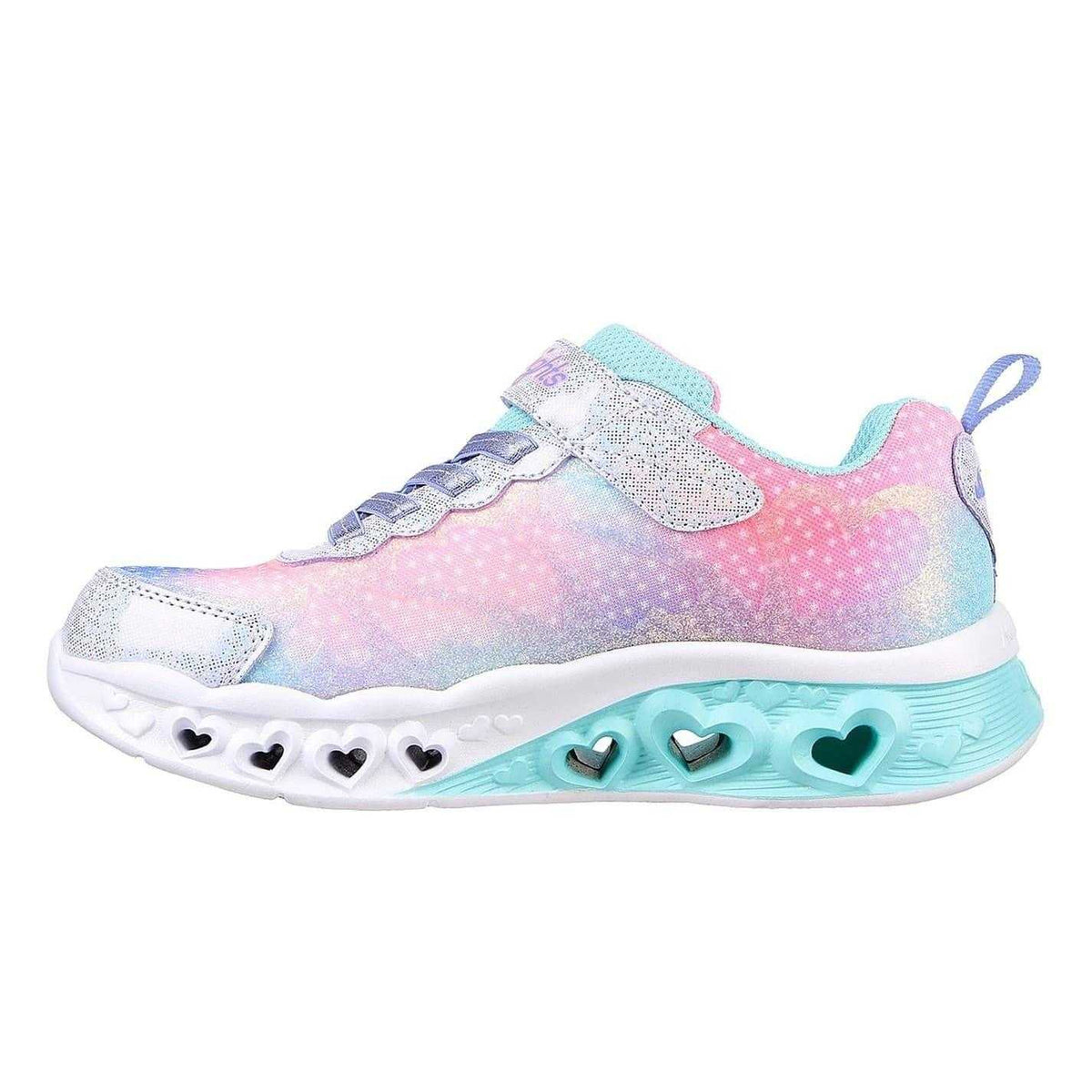 Lavender - Back - Skechers Girls Flutter Heart Light Up Flat Trainers