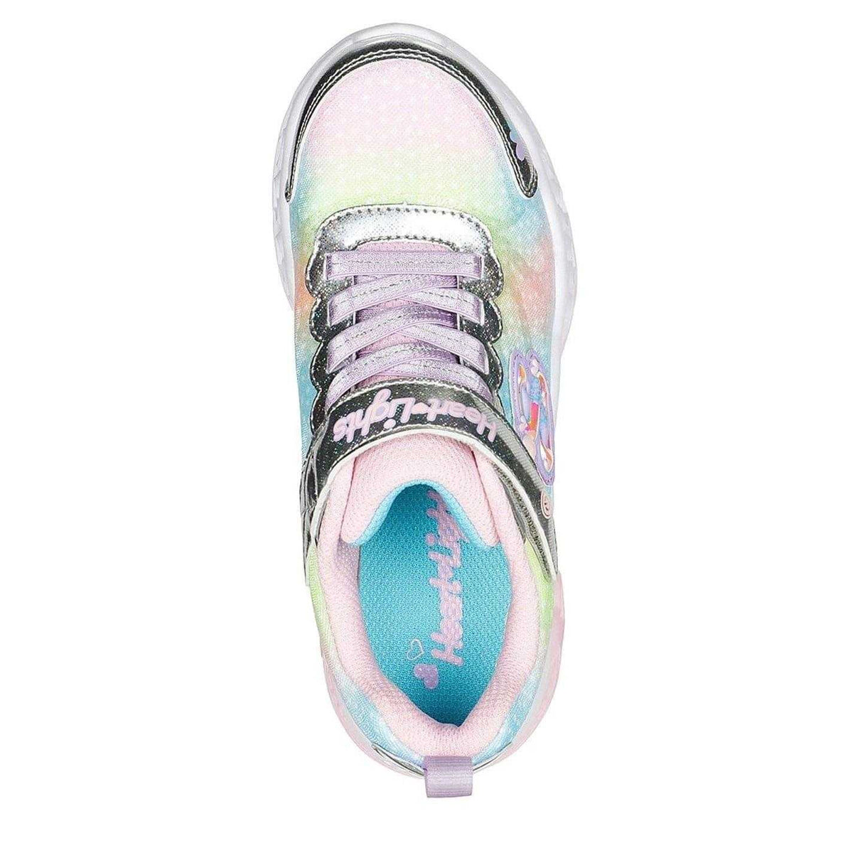 Multicoloured - Side - Skechers Girls Flutter Heart Light Up Flat Trainers