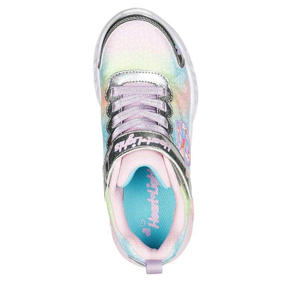 Multicoloured - Side - Skechers Girls Flutter Heart Light Up Flat Trainers