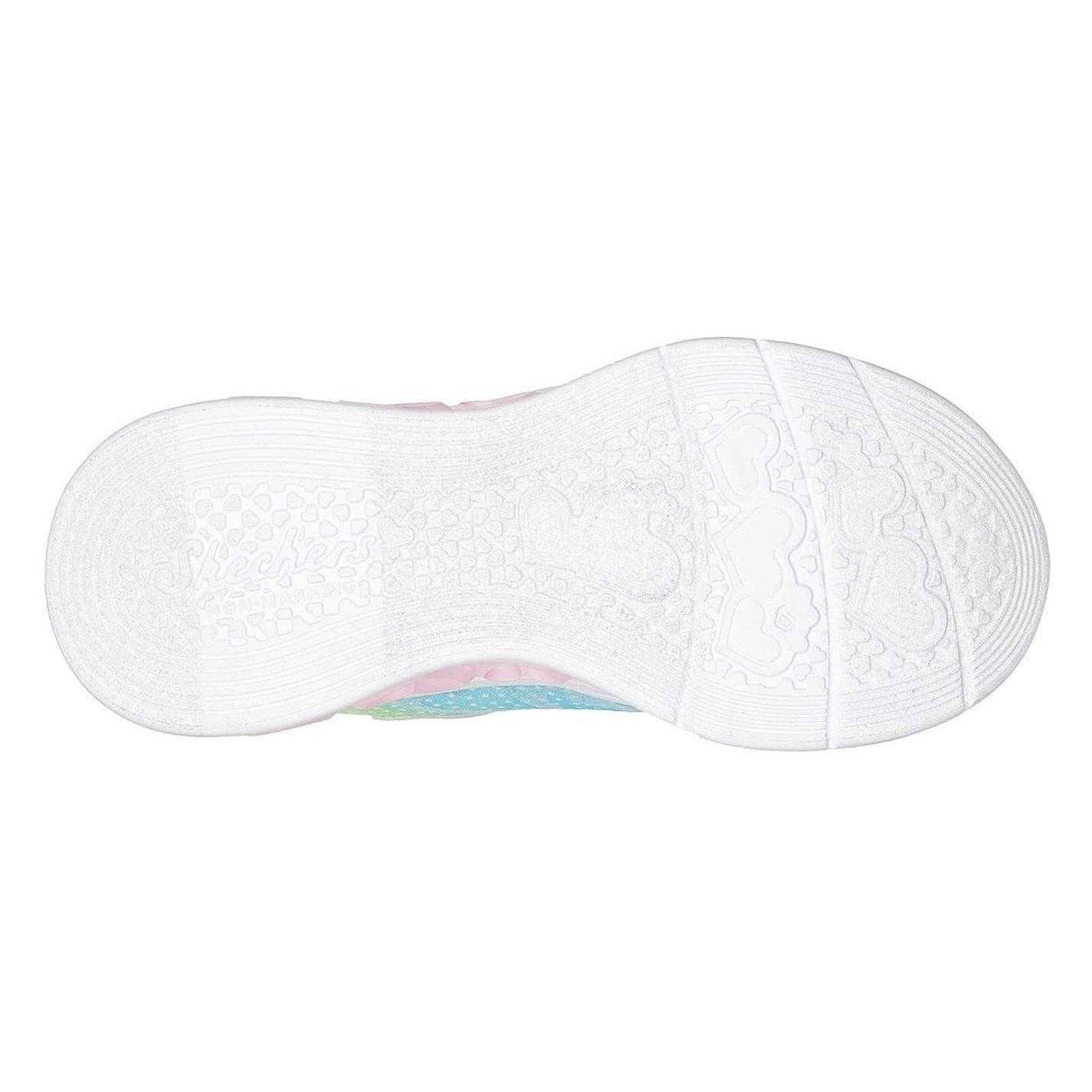 Multicoloured - Lifestyle - Skechers Girls Flutter Heart Light Up Flat Trainers