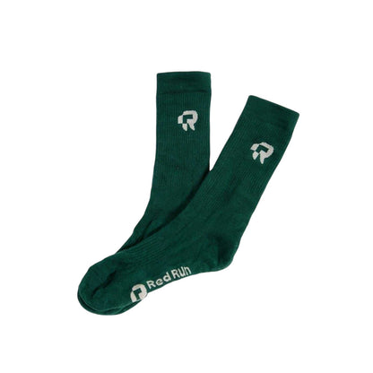Green - Back - Red Run Unisex Adult Organic Cotton Crew Socks