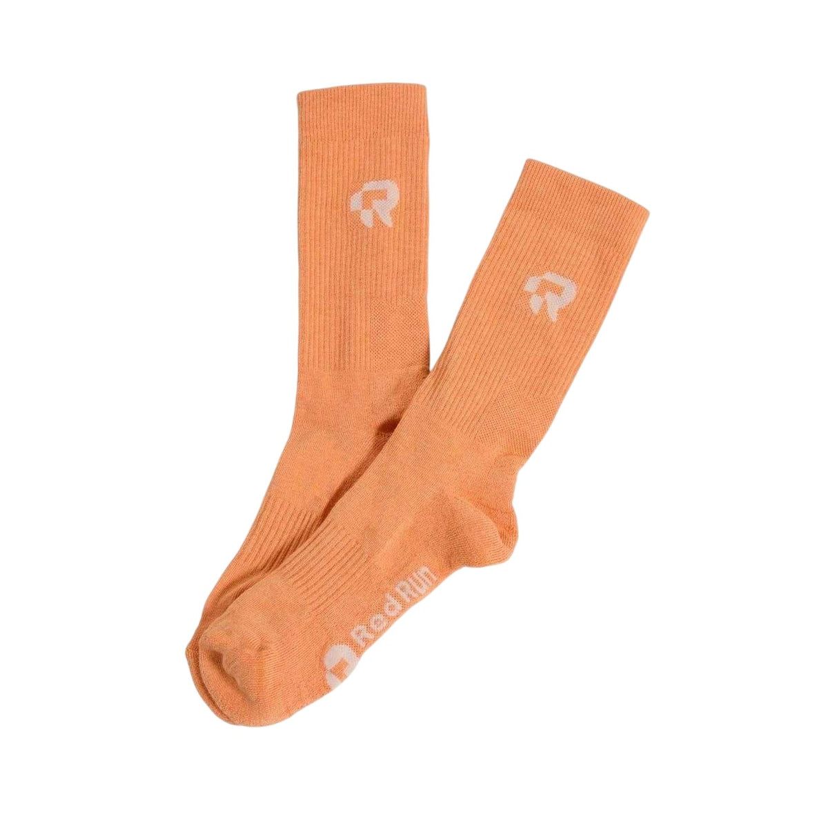 Peach - Back - Red Run Unisex Adult Organic Cotton Crew Socks