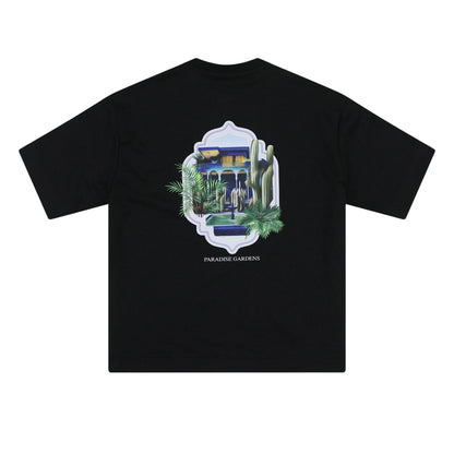 Black - Back - Rose London Mens Paradise Gardens T-Shirt