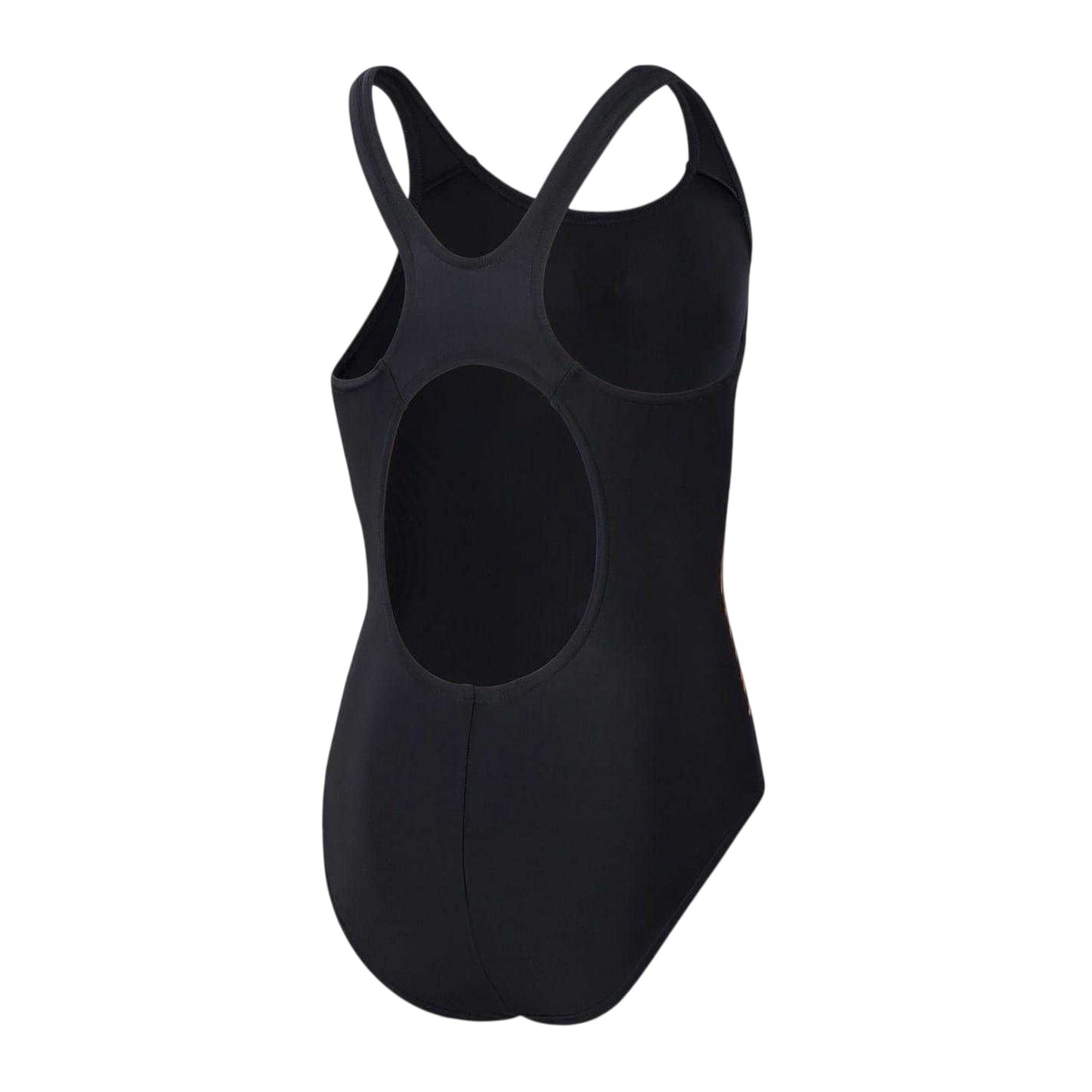 Black-Orange - Back - Speedo Girls Placement One Piece Swimsuit