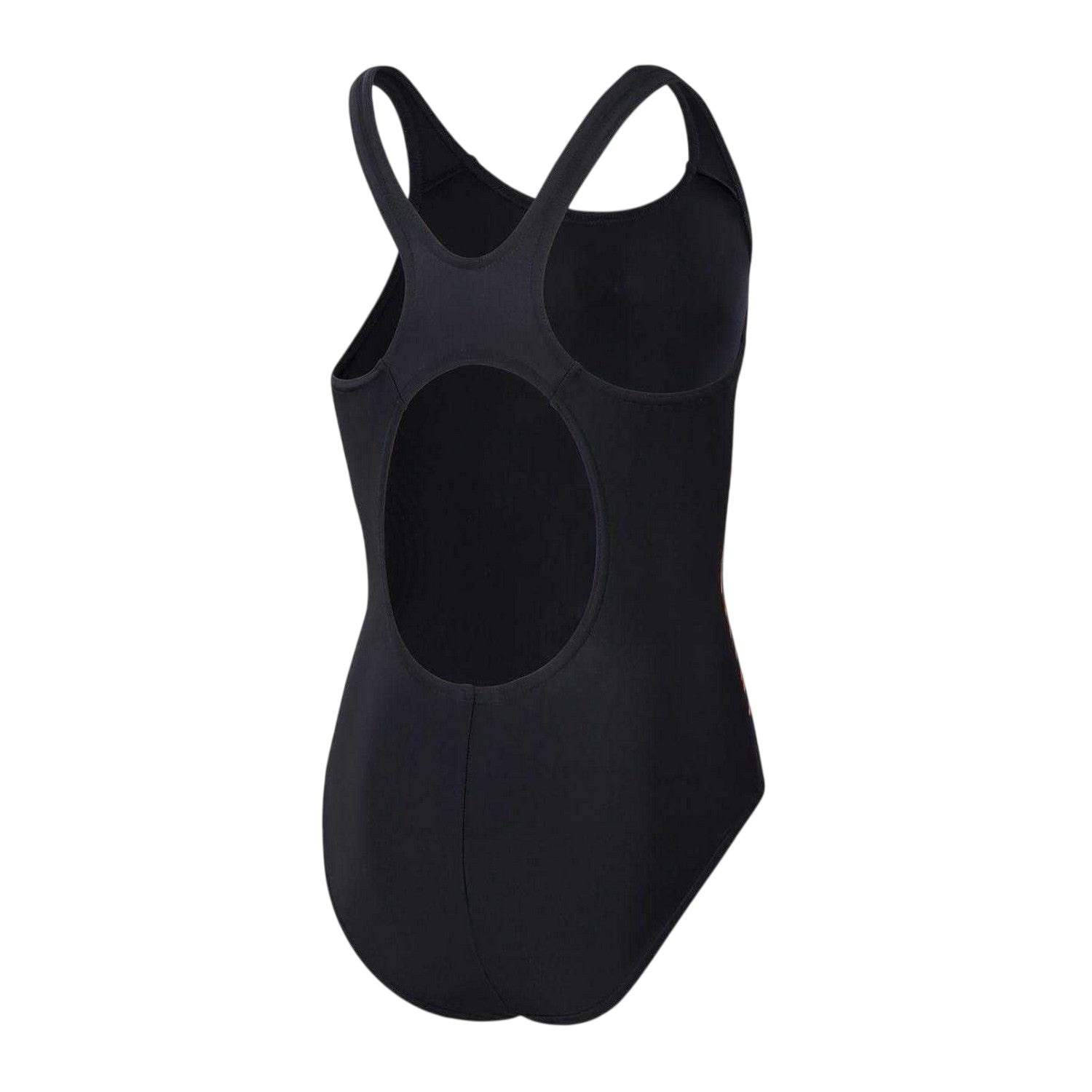 Black-Orange - Back - Speedo Girls Placement One Piece Swimsuit