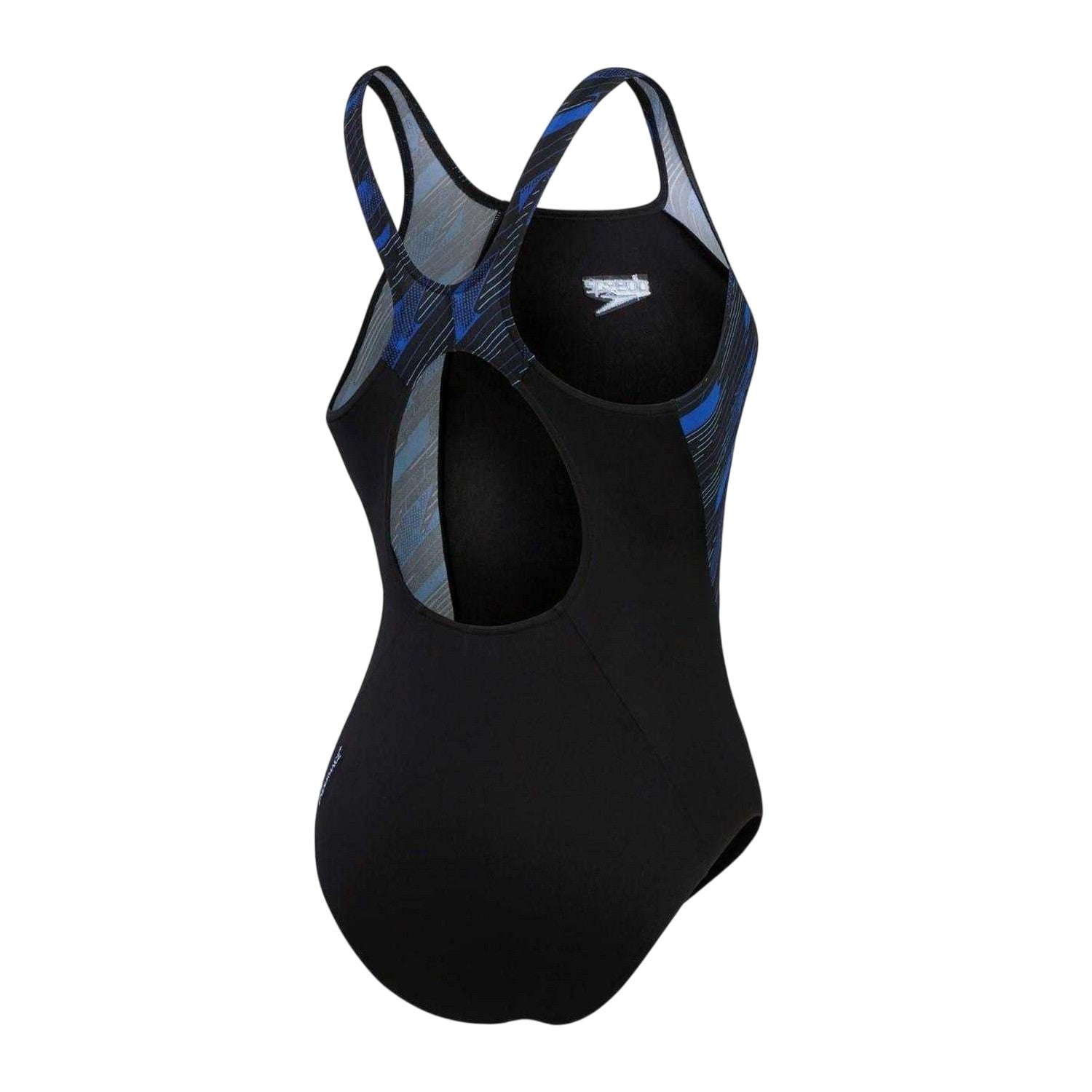 Black-Blue - Back - Speedo Womens-Ladies Hyper Boom Muscleback One Piece Swimsuit