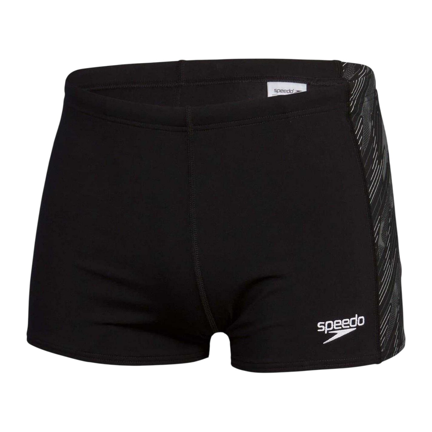 Black-White - Front - Speedo Mens Hyperboom Aquashort Swim Shorts