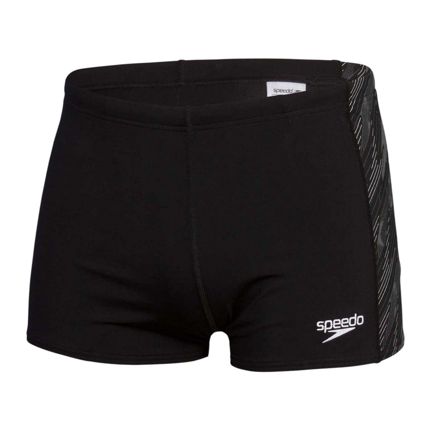 Black-White - Front - Speedo Mens Hyperboom Aquashort Swim Shorts