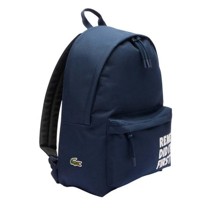 Blue - Side - Lacoste Rene Did It First Crocodile Backpack